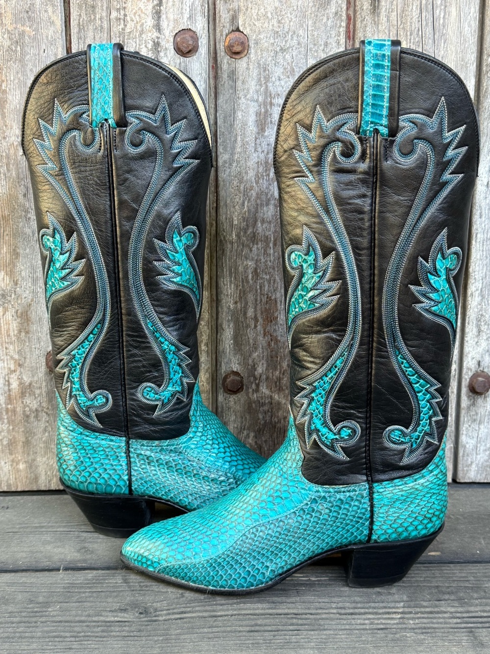 Stunning Vintage Hondo Exotic Leather Women's Cowboy Boots